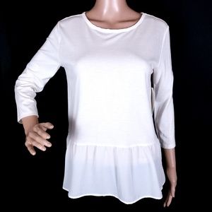 STYLUS Women Top 3/4 Sleeves Color Cream Size S - NWT